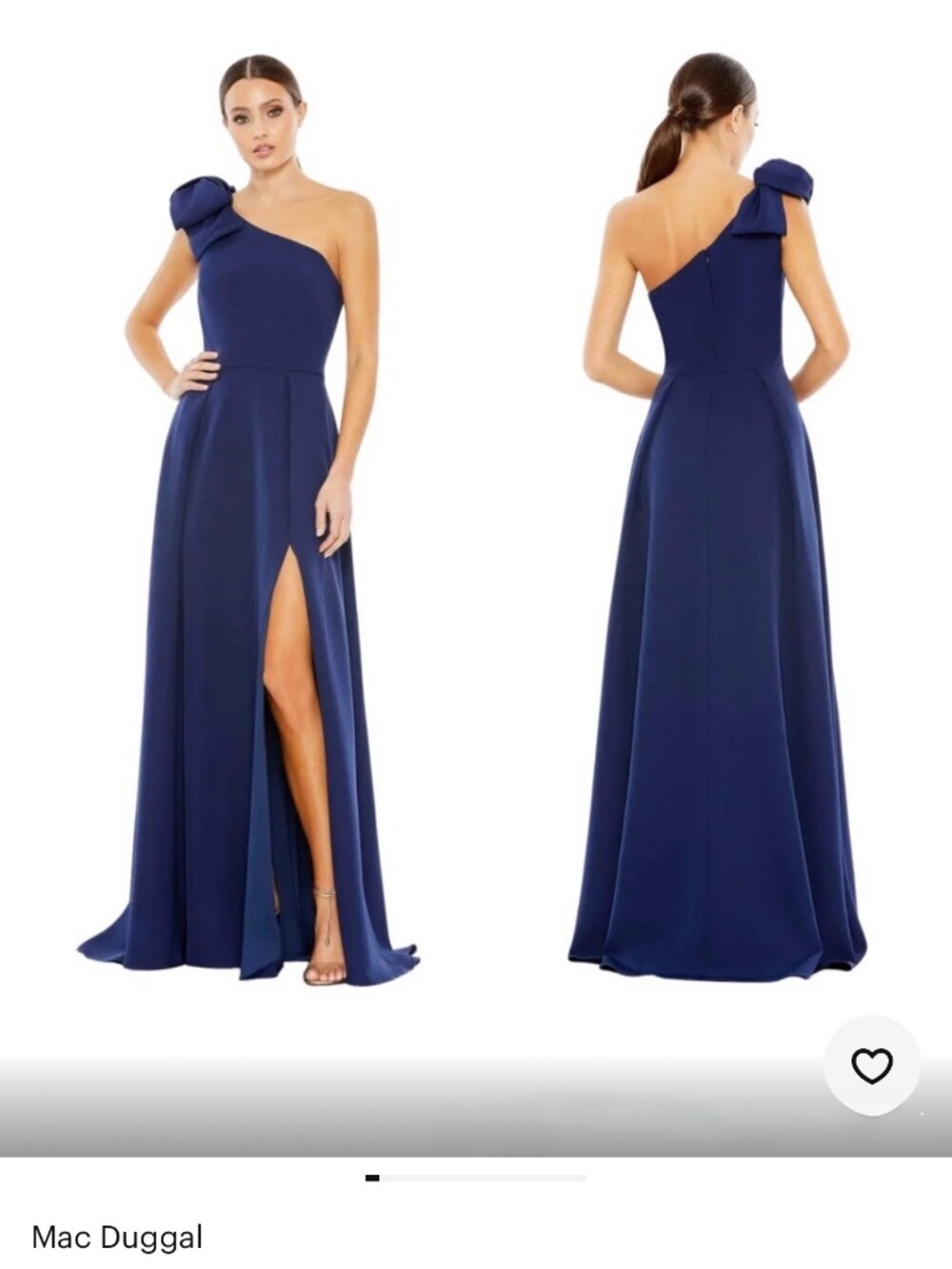 Mac Duggal One Shoulder Navy Gown